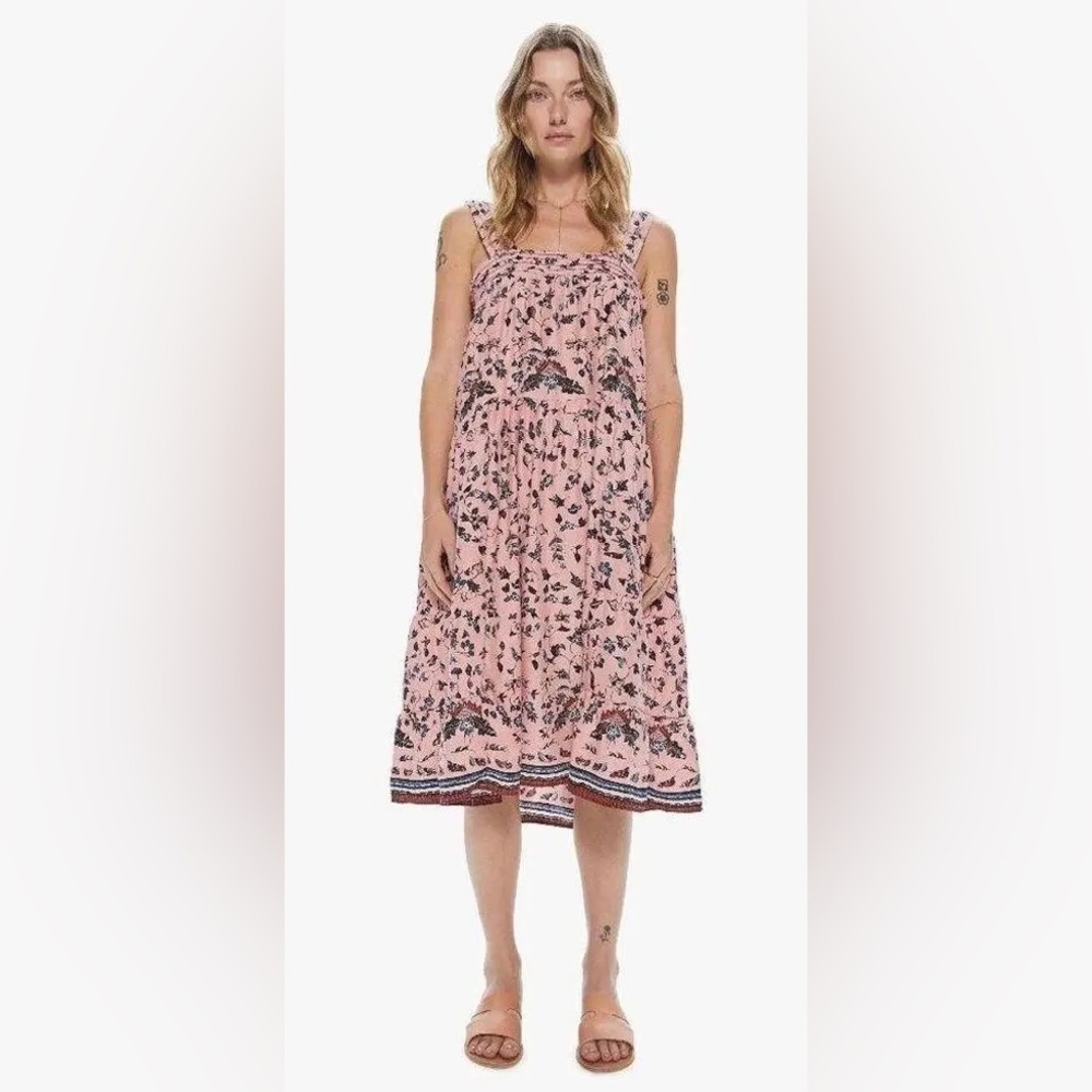 RARE Natalie Martin NWT Jasmine Dress - Lotus Print in Champagne Pink— S